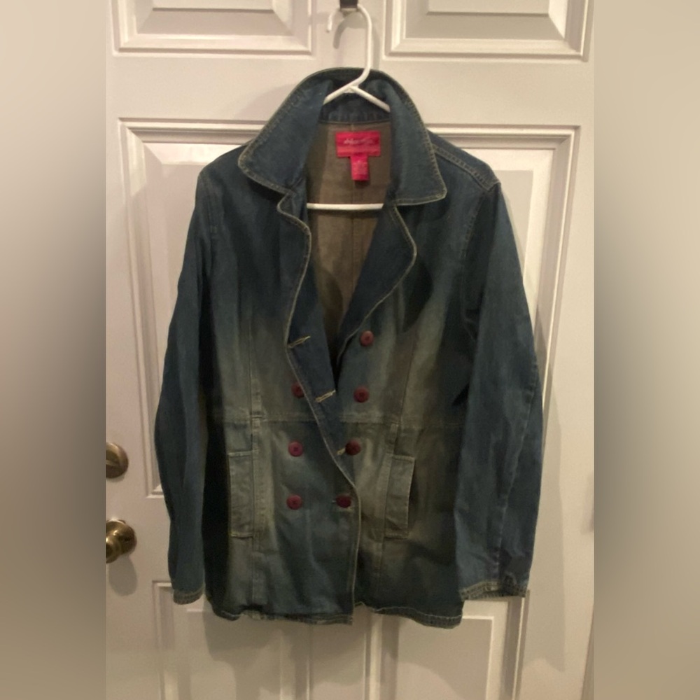 Xhilaration Blue Double-Breasted Denim Jacket